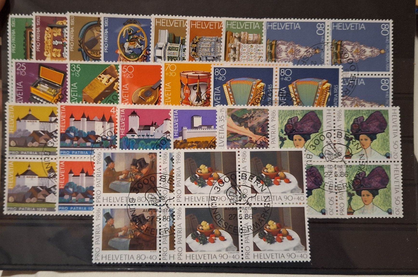 Alle Briefmarken: 4er Blocks Pro Patria  – Gebraucht aus Balgach von SIMEON27 1