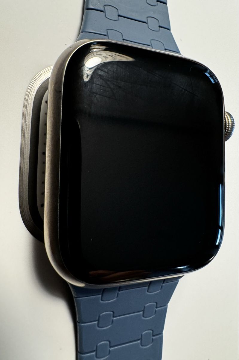 Apple Smartwatch: Apple Watch Series 7, 45mm, Titanium CEL – Gebraucht aus Mels von  3