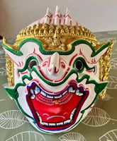Thai weisse Maske Hanuman Halbmaske Wanddeko