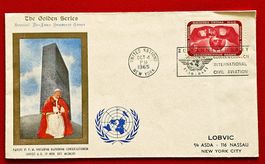 USA UNO NEW YORK BESUCH PAPST PAUL VATIKAN FLAGGE ICAO 1965