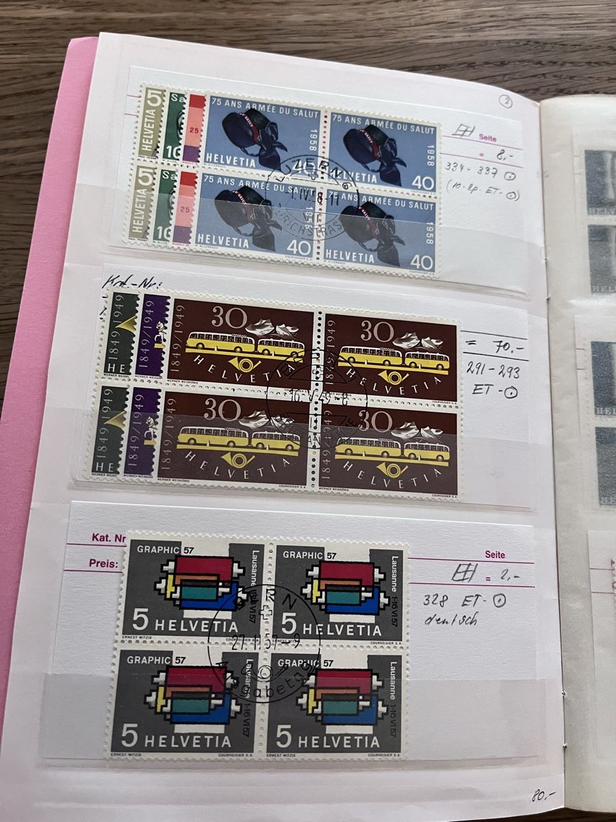 Tutti i francobolli: Briefmarken Auswahlheft Viererblocks CH – Usato da Römerswil LU venduto da manuscha_ 2