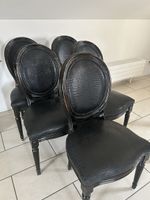 5 KARE Design Esszimmerstühle – Schwarz, Kroko-Optik – Vinta