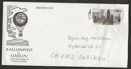Ballon Schweiz 1989 Deutschland POSTFAHRT 12/1989 Luftpost