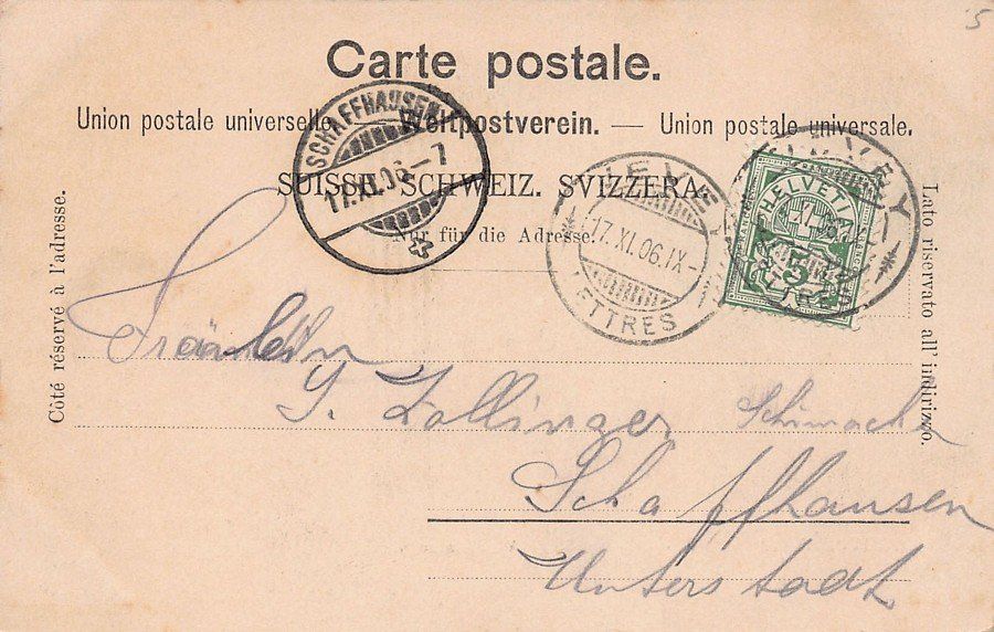 Cartes postales: Souvenir de Vevey, vue générale, circulée 1906 – D'occasion à Frauenfeld par POML 1