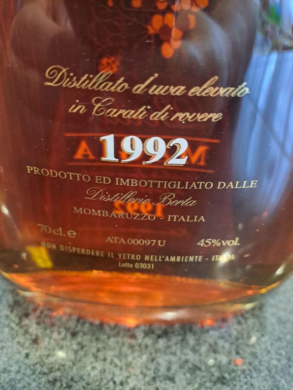 Berta Spirituosen: Berta Grappa Maggia 1992 mit OHK 31 Jährigen Berta Grappa – Neu und originalverpackt aus Elsau von Kellerraeumung 6