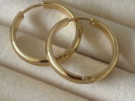 Elegante Creolen Edelstahl Ohrstecker Ohrschmuck Farbe :Gold