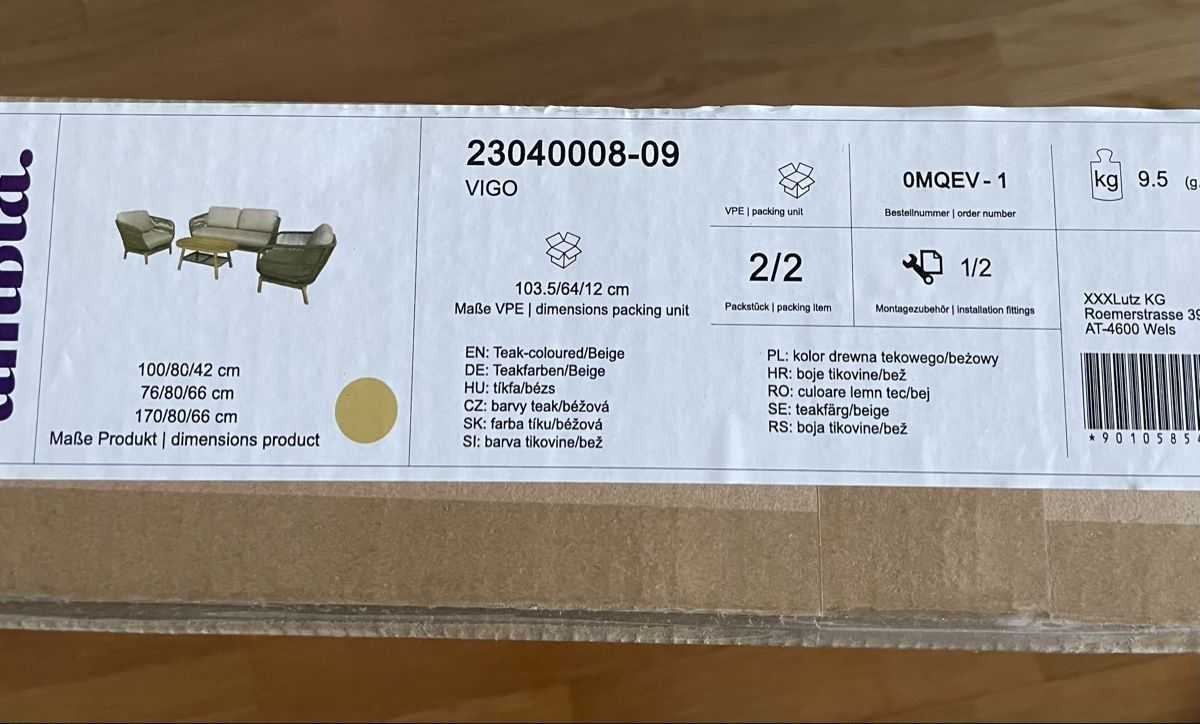 Tavoli: Ambia Garden VIGO Salontisch ca 95x55 cm – Usato da Zürich venduto da MW176 1
