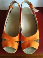 Sandale orange Stoff handgefertigter Massschuh