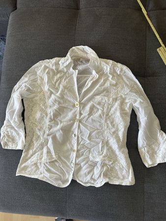 Weisses Bottega Hemd mit Spitze, Grösse M, Sommerlich!