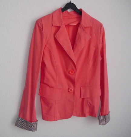 Leichter Stoff-Blazer, Baumwolle, Gr. M, Himbeer * Italia *