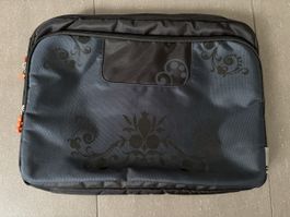 Laptop Tasche schwarz orange gepolstert