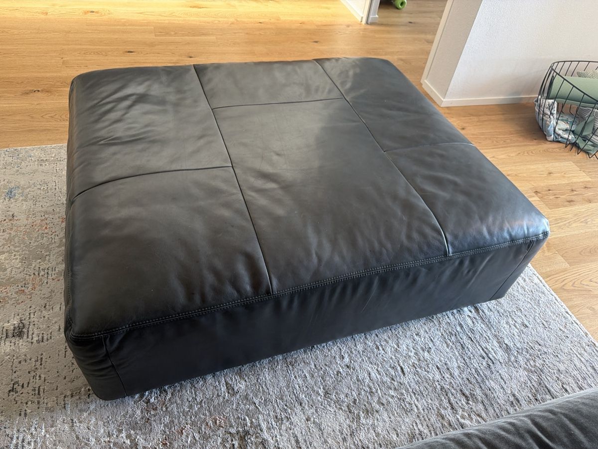 Sgabelli: Pouf Leder Unique Grey – Usato da Horgen venduto da NaiomiSD 2