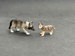 Schleich Wolf und Welpe Tiere Wölfe