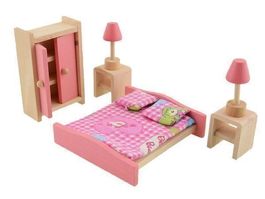 PUPPENHAUS - SCHLAFZIMMER MÖBEL - MINIATUR MÖBEL PUPPEN