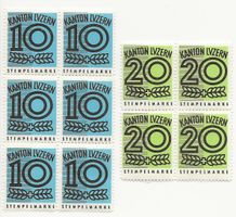 LUZERN Stempelmarken 6er + 4er Block 10 + 20 Rp postfrisch