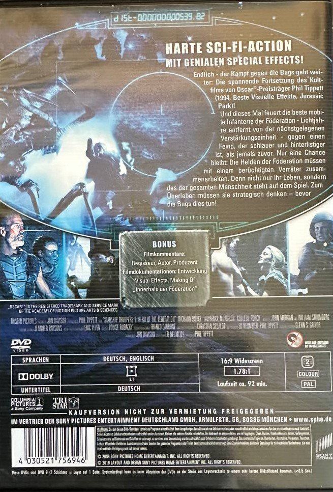 Tutti i DVDs: Starship Troopers 1-4, 4er DVD Set – Usato da Beringen venduto da Mantafisch1 3