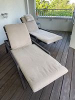 2 Gartenliegestühle mit Kissen, Kauf 2018, pro Stück 250.--