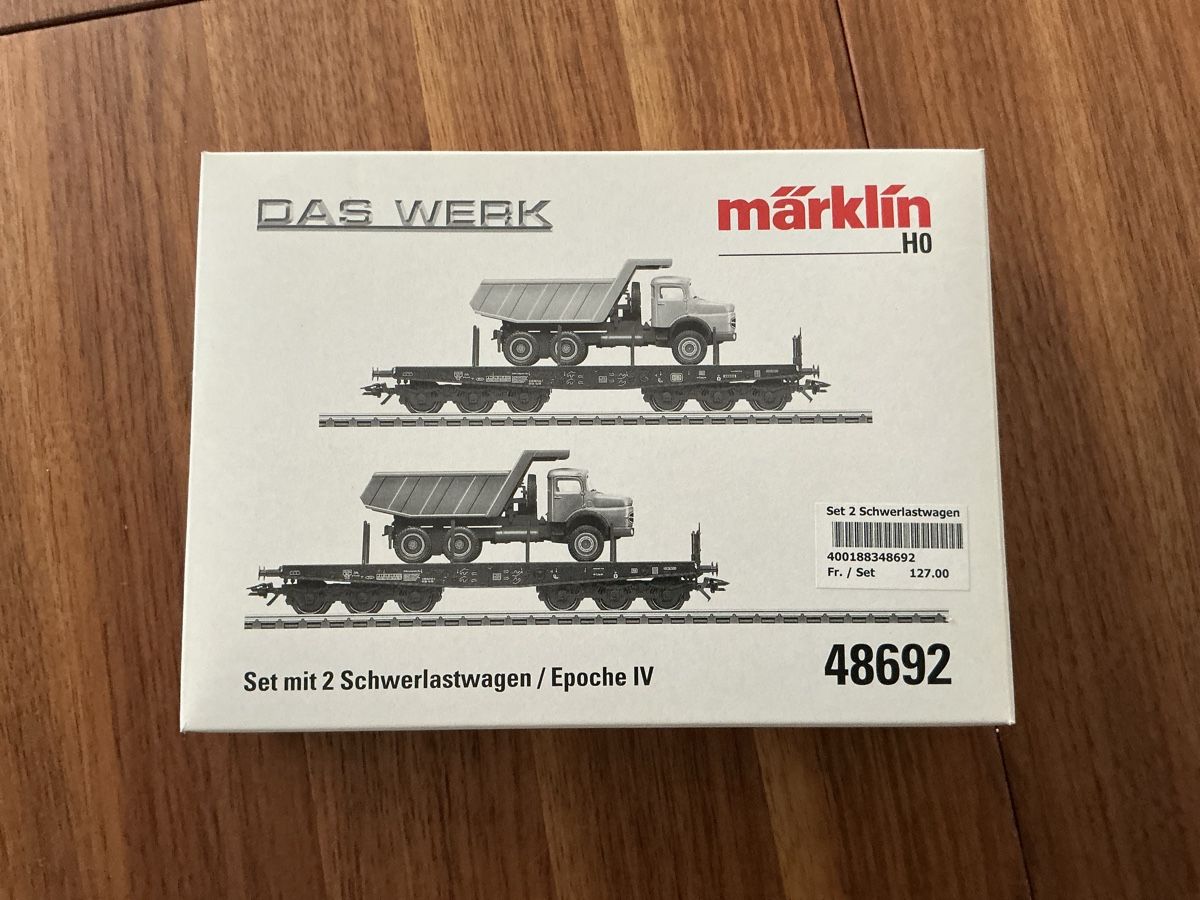 Märklin Modellini di ferrovie: Schwerlastwagen Set von Märklin – Nuovo e nell'imballaggio originale da Biberist venduto da Sopc