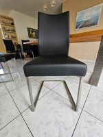 Lederstühle 8Stk. Freischwinger, echtleder, schwarz