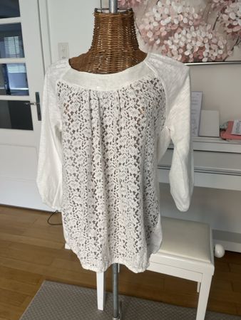 Shirt mit Spitze und Pailletten, B.C., 38