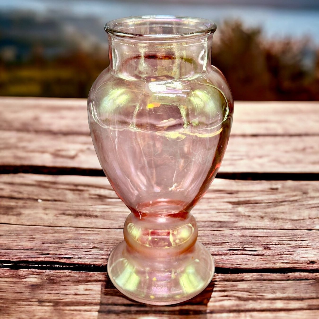 Vasi & Recipienti: Vase éclatant aux reflets irisés verre soufflé teinté rose – Usato da Morges venduto da deco.vintage