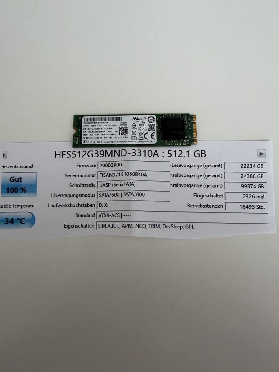 Dischi rigidi: SK Hynix 512 GB SSD – Usato da Pfäffikon SZ venduto da cha_lh26