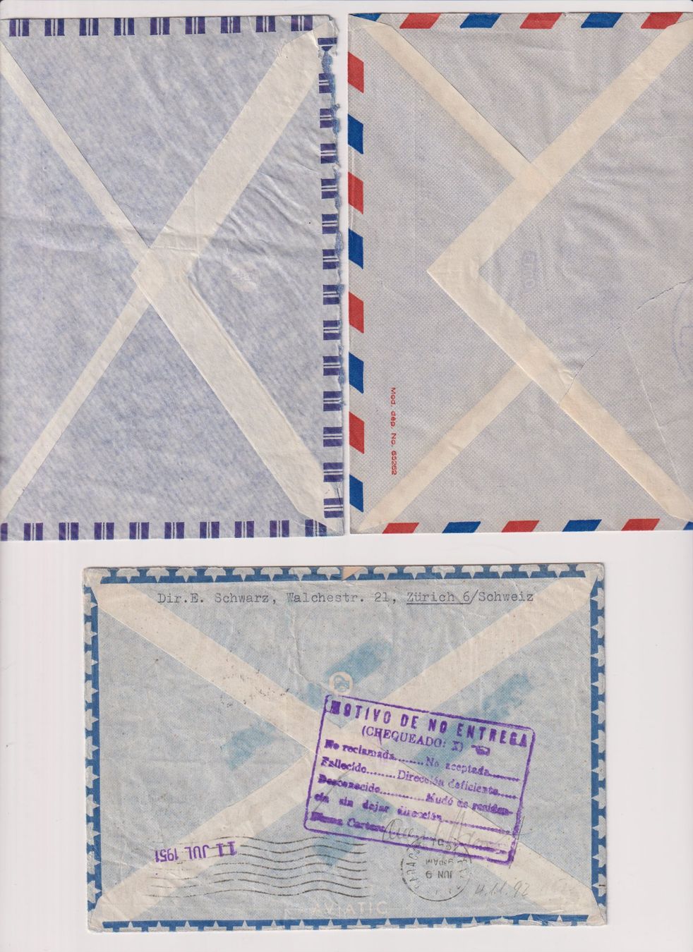 Alle Briefmarken: Uebersee Flugbriefe mit Technik und Landschaft Marken !! – Gebraucht aus Bibern SH von Heinibuehrer 1