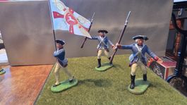 Elastolin Preussen 1 Fahnenträger und 2 Infanteristen.