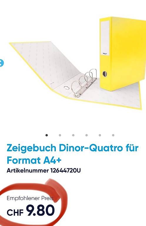Biella Ordner: 4 Stk. Ringbuch/Ordner Dinor-Quatro  A4, gelb – Neu und originalverpackt aus Necker von liq24 1