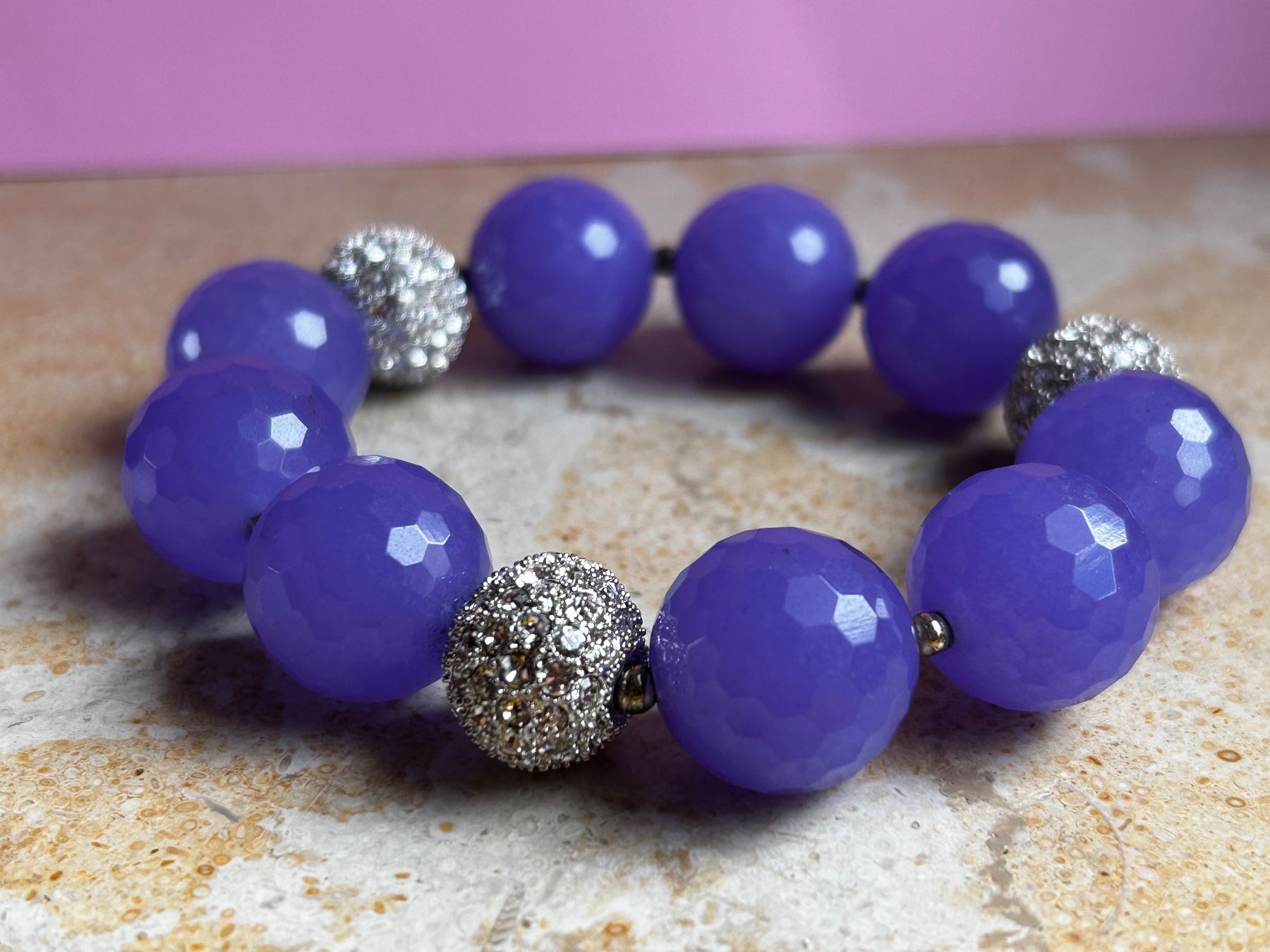 Bracciali & Braccialetti: violettes Steinarmband 20 cm lang DISCOFOX – Usato da Laufen venduto da Bellavitaboom 9