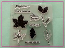 Texte und Herbstblätter Motive - Silikonstempel