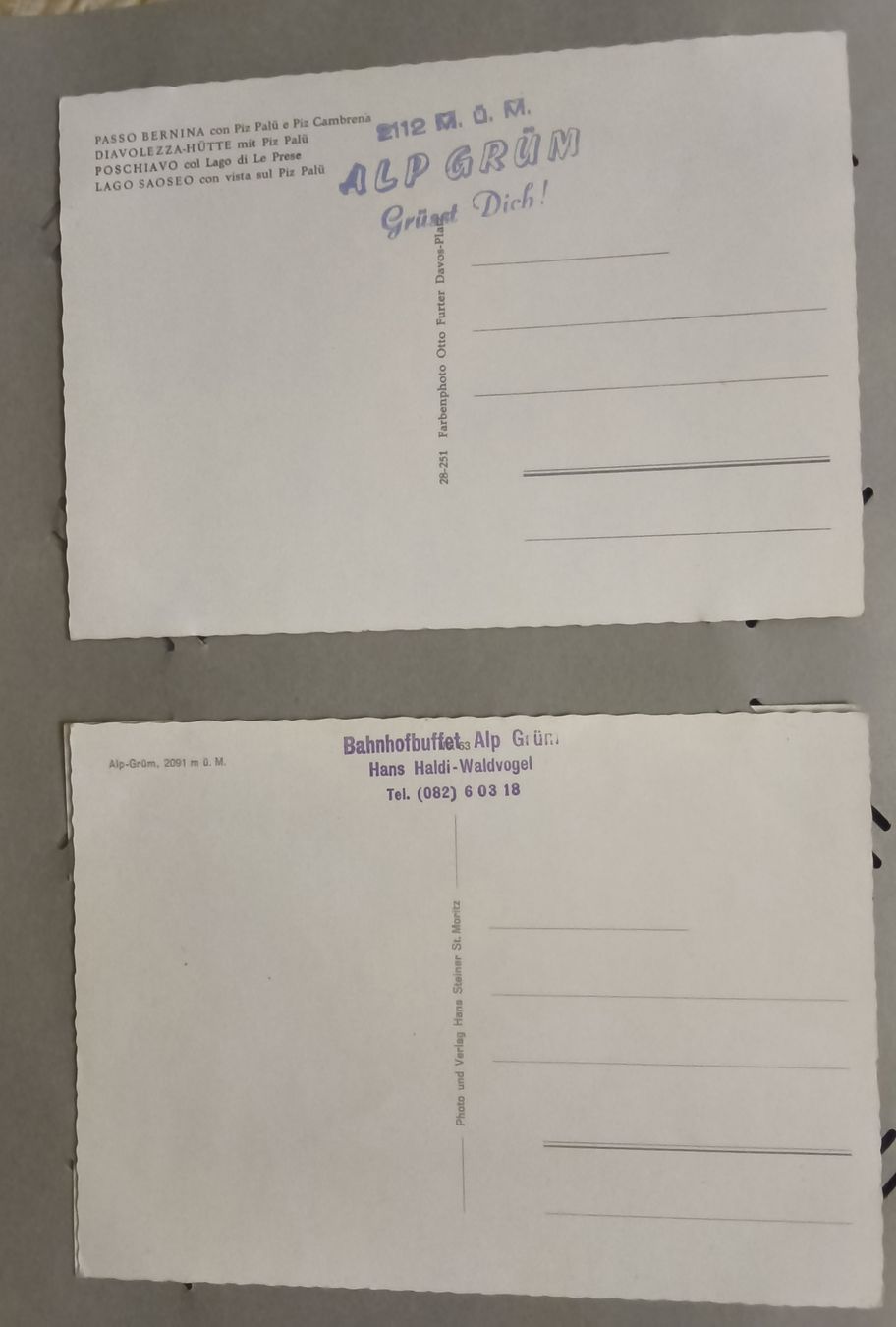 Cartoline postali: 2 Ansichtskarten Alp Grüm  – Usato da Hallau venduto da histoiremerveilleuse 3