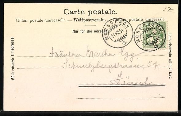 Cartoline postali: Morschach, Ortsansicht mit bewaldetem H – Usato da Berlin venduto da bartko-reher 1