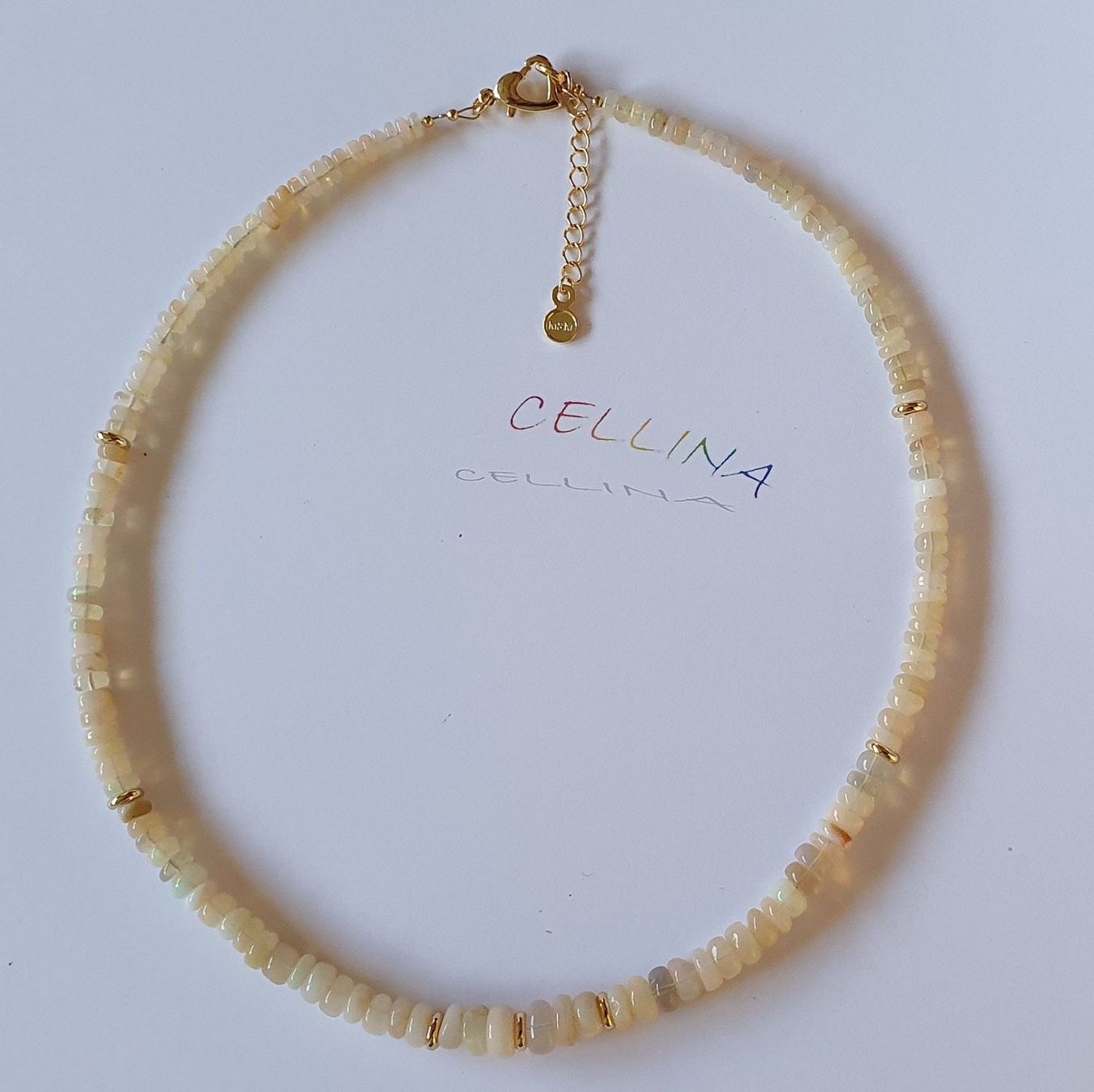 Catenine: White Fire Opal Halskette OP-18 – Nuovo e nell'imballaggio originale da Luzern venduto da Cellina1 1