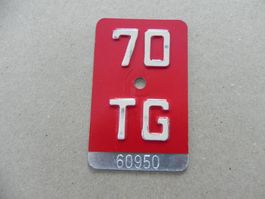 Velo Rad Nummer Velonummer 1970 TG 70 Thurgau Geschenk