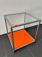 USM Beistelltischchen,orange,Glas/Chrom,NEU