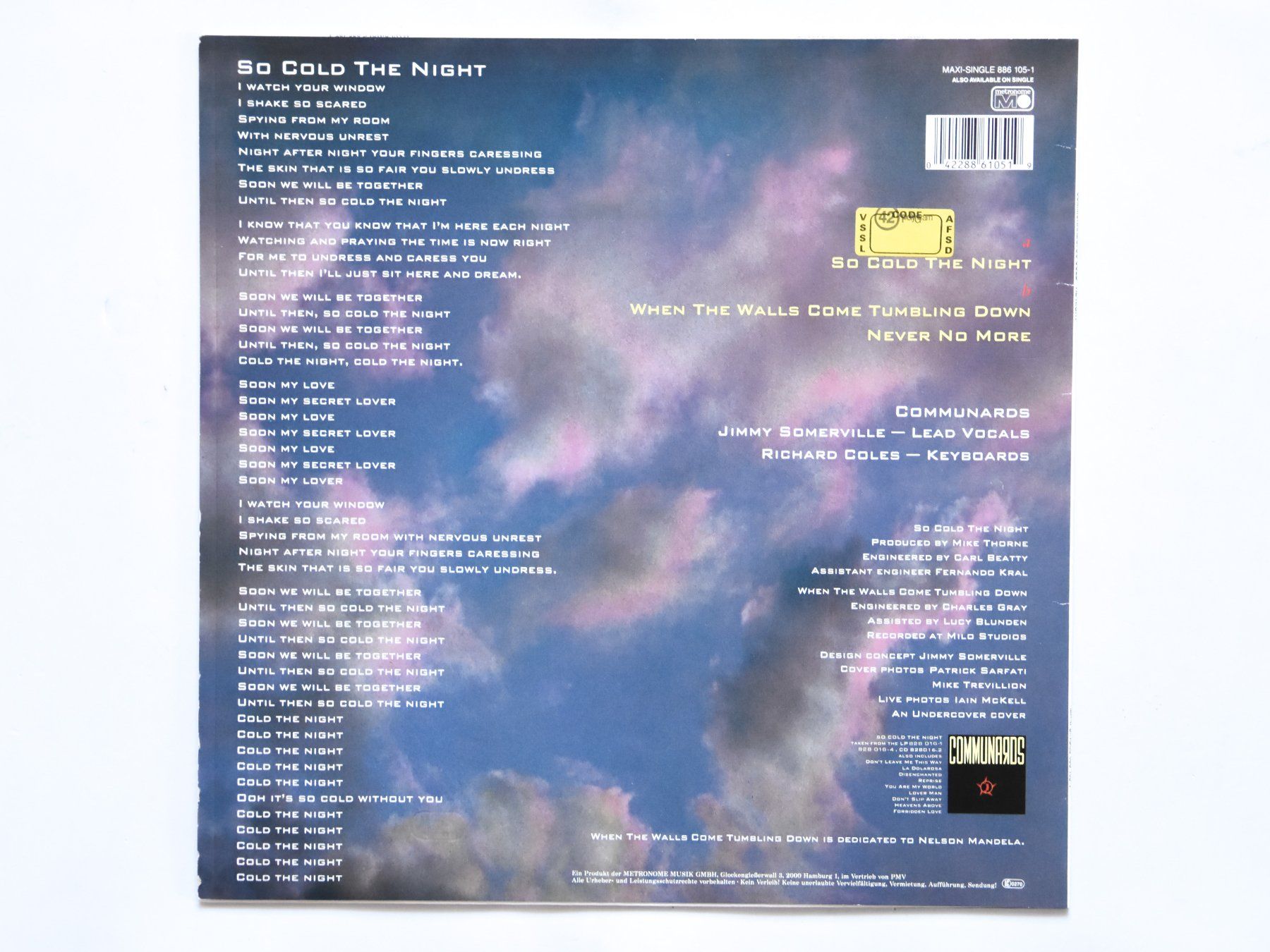 Dischi in vinile: The Communards - So Cold The Night (Maxi Single) – Usato da Belmont-sur-Yverdon venduto da ag97 1
