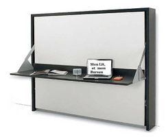 Lit escamotable horizontal avec bureau 140 x 200 cm