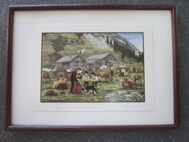 Bild "Appenzeller Bauernmalerei" Druck im Holzrahmen h. Glas