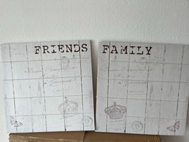 Lot de 2 tableaux décoratifs - Thème "Friends & Family"