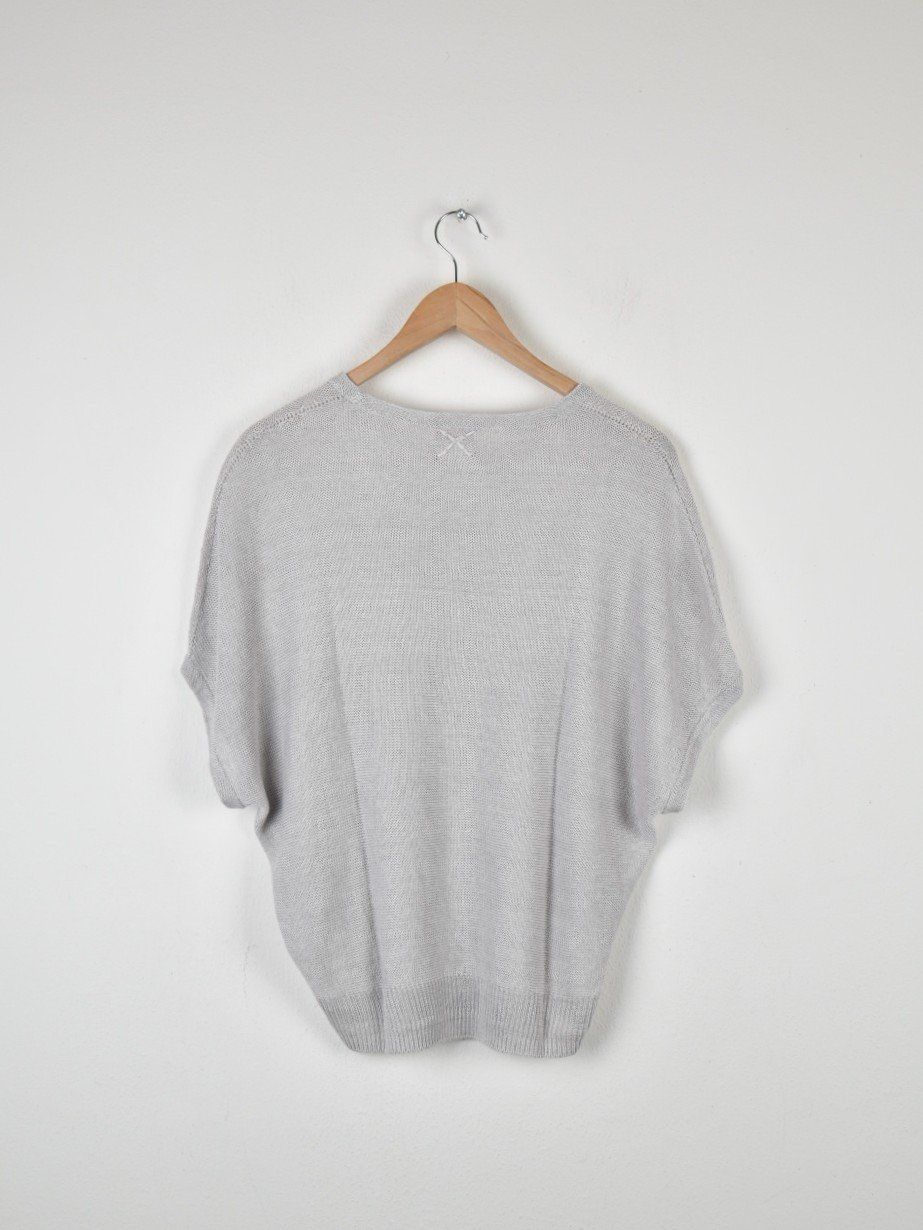 Maglioni & Felpe: handknit Kurzarm Pullover, grau, Gr.S, 100% Leinen – Usato da Nürensdorf venduto da 2ND_STORY 2