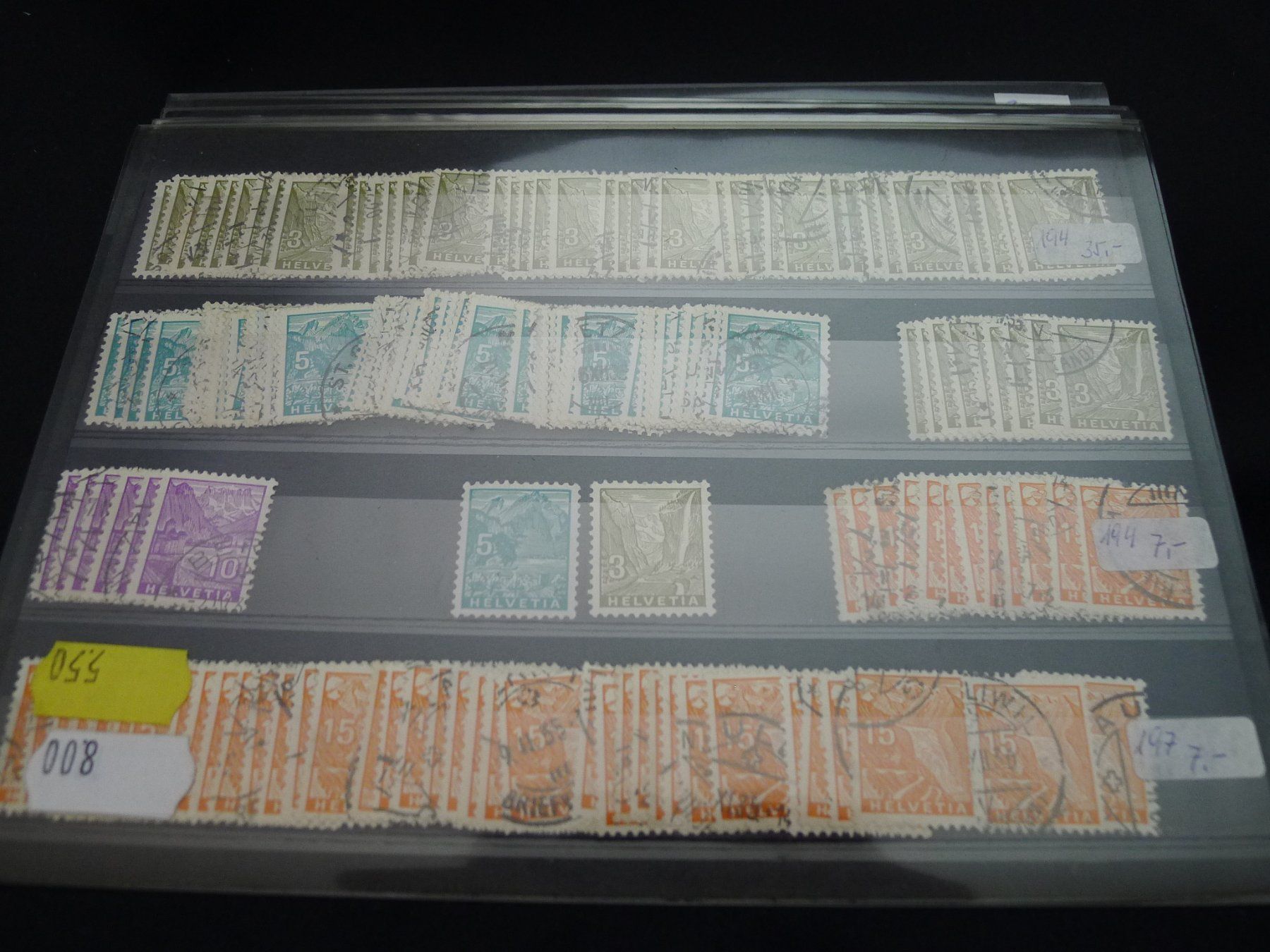 Tutti i francobolli: 1934 Schweizer Briefmarken Dubletten auf 6 Steckkarten – Usato da Dagmersellen venduto da q1w2e3r4 1