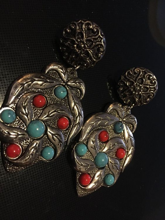 Boucles D'Oreilles Fantaisie Vintage - État Parfait - Lot Unique