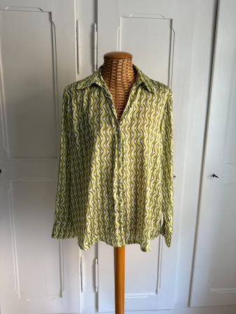 SOHO ZAHARA - Bluse grün-weiss gemustert 40