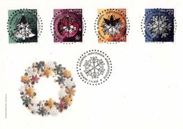 WEIHNACHTEN - FDC Papier CHAMOIS, Bogenzähnung !!!