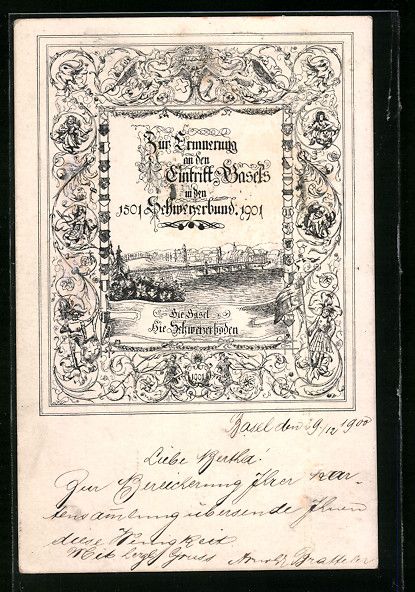 Ansichtskarten: Litho Basel, Zur Erinnerung an den Eintr – Gebraucht aus Berlin von bartko-reher