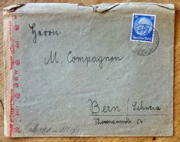 Dt. Reich- Zensur Brief nach Bern