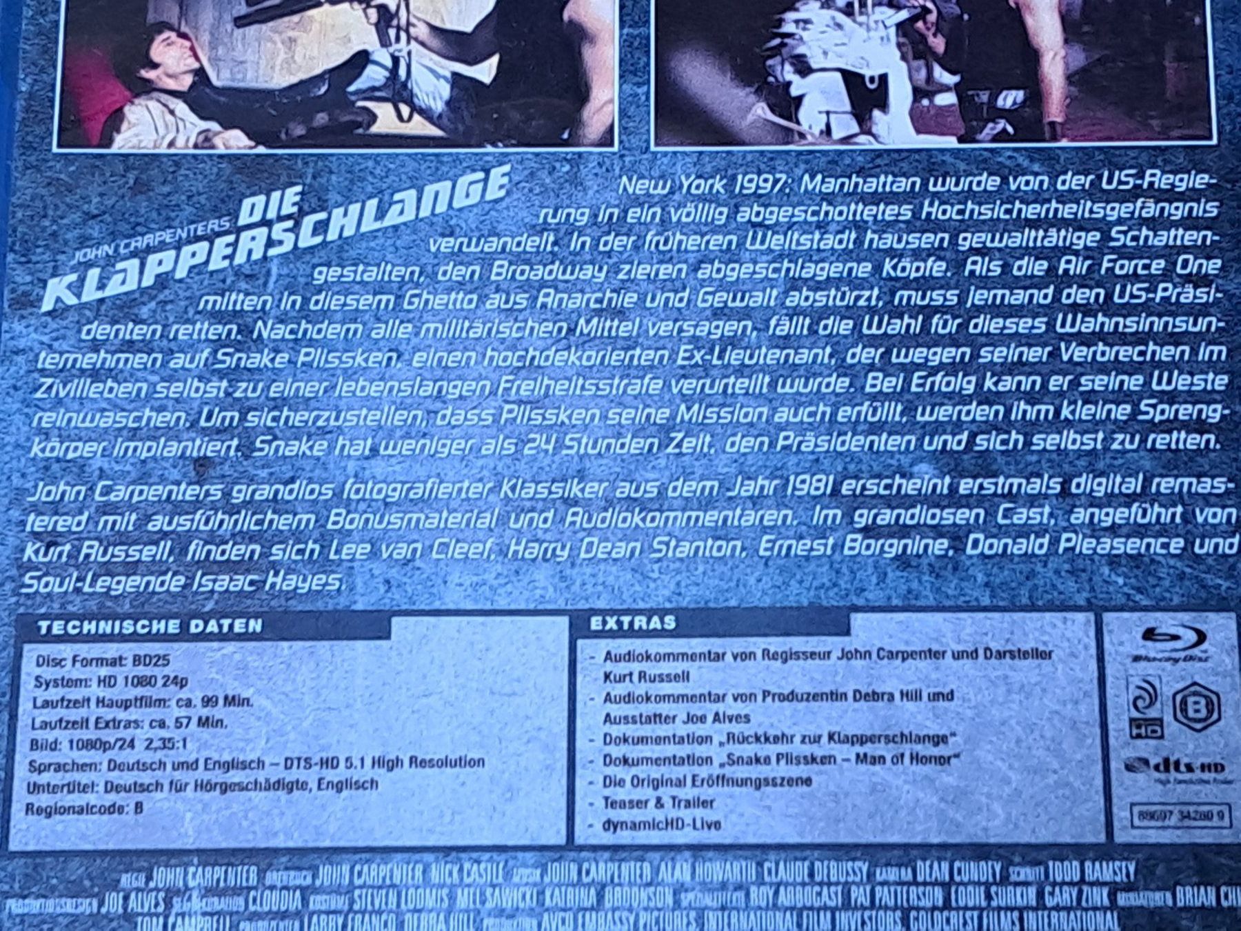 Tutti i DVDs: Blu-ray John Carpenters DIE KLAPPERSCHLANGE – Nuovo (secondo la descrizione) da Unterseen venduto da Kanica 2