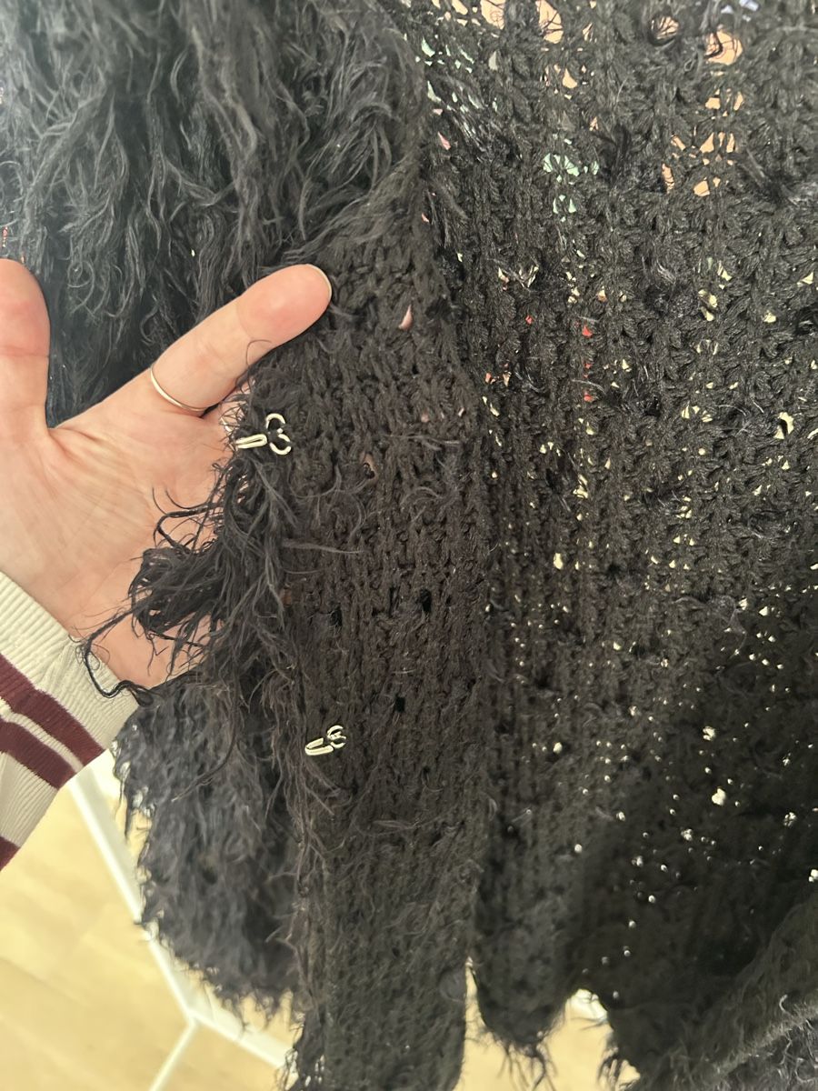 Giacche: Damen Strickjacke Schwarz Kunstfell Grösse S – Usato da Zürich venduto da fan_z5fl 1