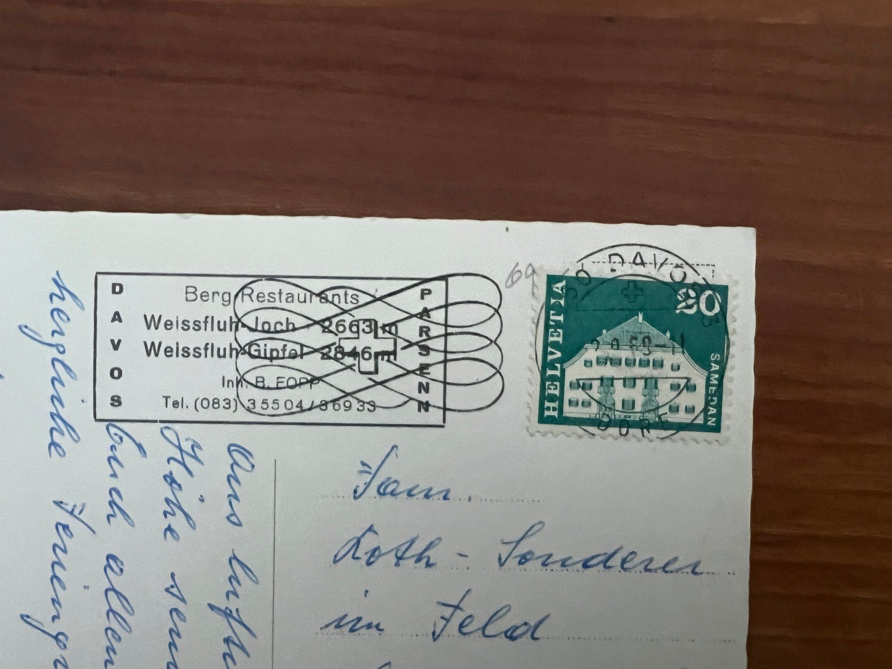 Cartoline postali: AK  1969 Arosa  (G3150) – Usato da Hinwil venduto da Sidi4 1